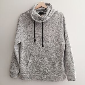 Derek Heart Gray Cowl Neck Fleece Lined Sweater Heathered Gray Large